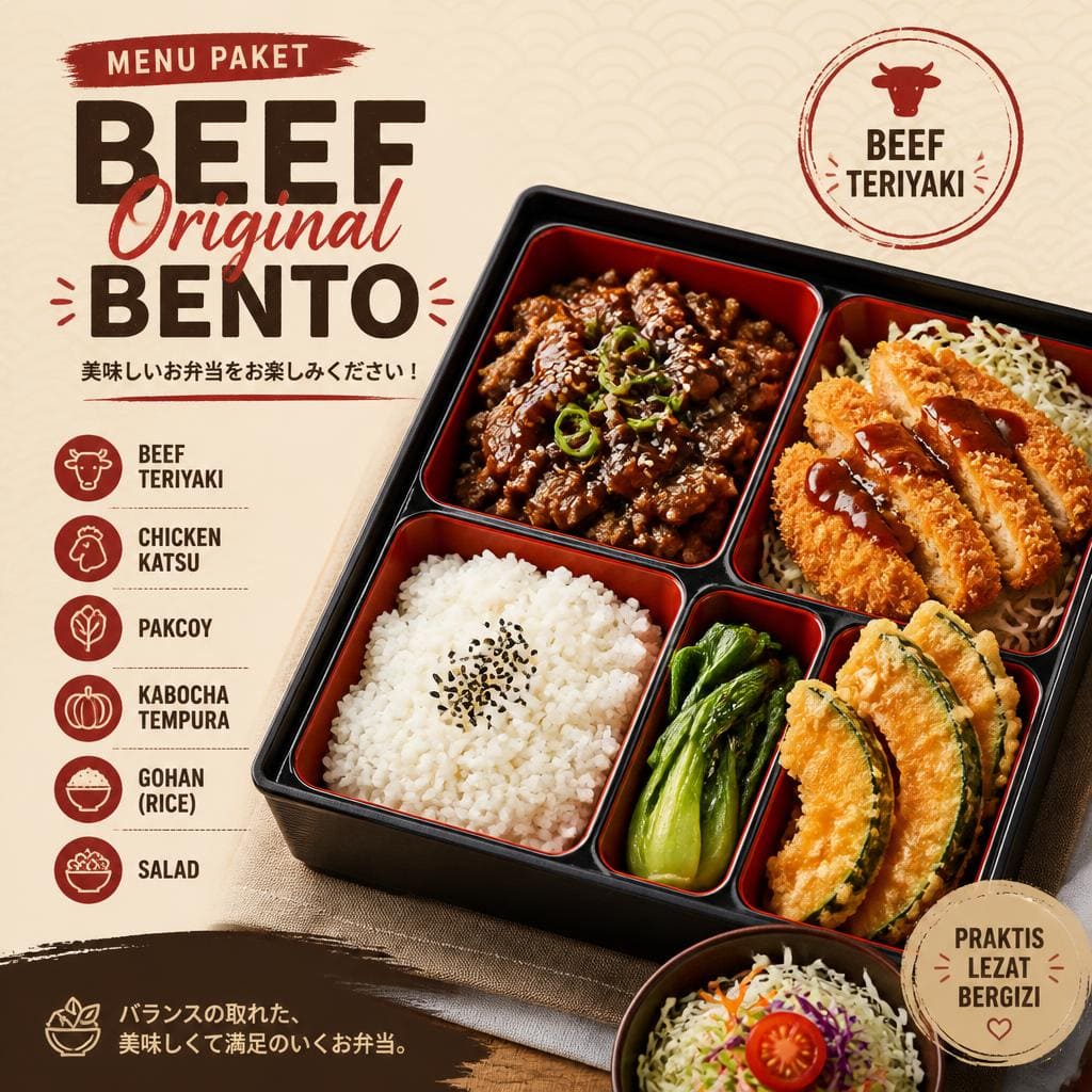 Beef Original Bento Gokana Ramen & Teppan